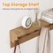 Wall Mounted Coat Rack with Shelf, 6 Hooks & Top Storage Engineered Wood